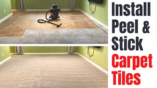 Installing Peel and Stick Carpet Tiles for Beginners  6 Helpful Tips [upl. by Jaycee]