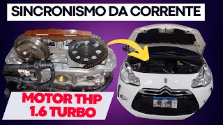 Citroen DS3 16 THP Turbo  Sincronismo da corrente do comando E aperto do cabeçote [upl. by Gratianna]