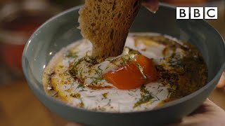 Nigellas dreamy Turkish Poached Eggs  BBC [upl. by Animor489]