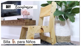 DIY SILLA DE MADERA PARA NIÑOS Económica y fácil [upl. by Sausa704]