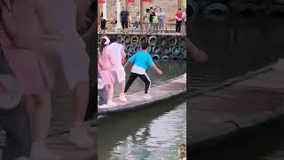 Challenge to balance your body on a dancing bridgedance funny shortvideo [upl. by Etka767]