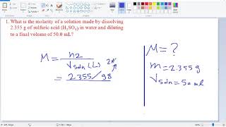 Molarity Problem [upl. by Alisun716]