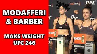 Modafferi And Barber Make Weight For UFC 246 [upl. by Olram]