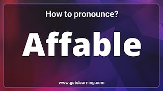 How to pronounce Affable in English correctly  common word [upl. by Perron]