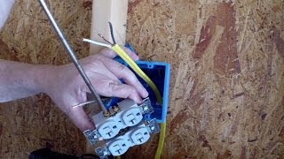 Installing an Electrical Outlet in new construction [upl. by Flanders]