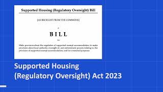 Supported Housing Regulation  Exempt Accommodation UK [upl. by Ynohtnael405]