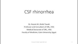 CSF Rhinorrhea [upl. by Bust299]