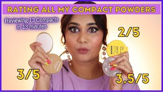 Rating all my COMPACT POWDERS  Reviewing 13 Pressed Powders in 13 Minutes  Nidhi Katiyar [upl. by Toma]