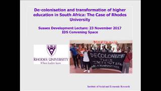 Decolonisation of Higher Education in South Africa [upl. by Aiasi]