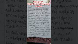 Paragraph  Importance of Learning English [upl. by Guglielma]