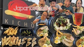 RAMENTEMPURATERIYAKITAKOYAKIGYOZA JAPANESE FOOD PINOY MUKBANG WITH JUSTLAFAM [upl. by Delija49]