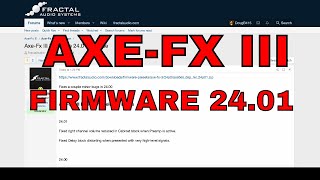 AxeFx III  Firmware 2400 amp 2401 Released Today [upl. by Gettings61]