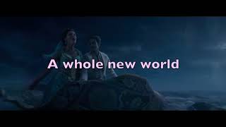 A Whole New World Lyrics Aladdin  Mena Massoud Naomi Scott [upl. by Arreit]