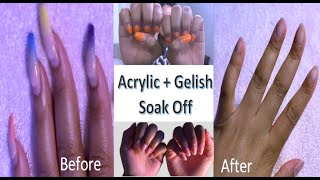 Step by Step How to do a soak off  Acrylic and Gelish nails 💅 [upl. by Chloe581]