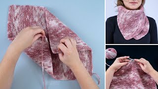 The simplest knitted snood quickly from a rectangle [upl. by Cohe676]