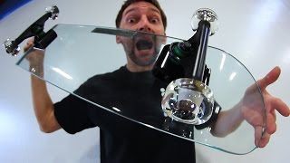 KICKFLIPPING A GLASS SKATEBOARD WITH GLASS WHEELS  YOU MAKE IT WE SKATE IT EP 72 [upl. by Ayiotal]