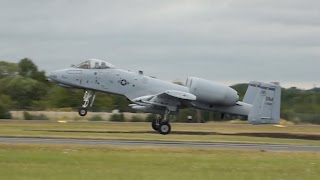 Fairchild A10C Thunderbolt II United States Air Force USAF departure at RIAT 2015 AirShow [upl. by Ecinaej974]