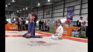 Baseball Bat Choke From Standing BJJ Tournament White Belt Adult Gi 155 [upl. by Felicity446]