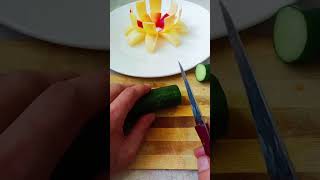 Make an elaborate garnish with apples and cucumbersshorts [upl. by Aratahs]