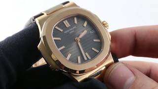 Patek Philippe Nautilus 5711R001 RoseStrap Luxury Watch Review [upl. by Chap]