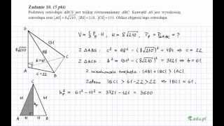 Zadanie 10 Matura maj 2012 PR Stereometria [upl. by Kcinomod]