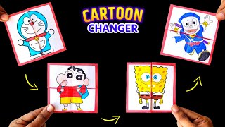 Cartoon character changer  how to make endless card  Never ending card  New magic paper toy [upl. by Eilrac]