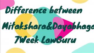 Difference between Mitakshara and Dayabhaga school of law  Hindu Law  Easy way  in Hindi [upl. by Ely]