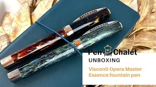 The Ultimate Fountain Pen Unboxing Viscontis NEW Brooks resin Opera Master Essence [upl. by Hsaniva]