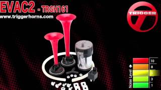 Trigger Horns™ EVAC2™ Dual Trumpet Train Horn Kit w Compressor  TRGH161 [upl. by Euqinaj]