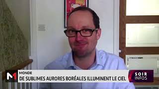 Tempête solaire  De sublimes aurores boréales illuminent le ciel [upl. by Stark]