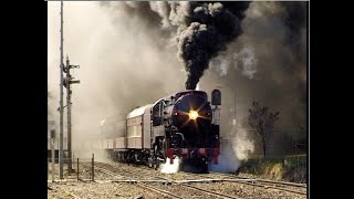 Australian steam locomotive 3801  black livery  Moss Vale tour  September 1999 [upl. by Bottali]