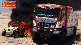 Rally Dakar 2023  MEJORES MOMENTOS  TRUCKS ACCIDENTS AND BEST MOMENTS [upl. by Elleuqar879]