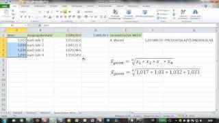 Excel  GEOMITTEL  geometrisches Mittel [upl. by Wernick]