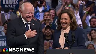 Harris introduces Walz as a patriot and leader at Philadelphia rally [upl. by Eddana]