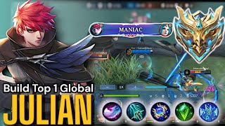 MANIAC 😈 JULIANWith Finisher BuildBuild Top 1 Global MobileLegends5v5MOBA [upl. by Anirok]