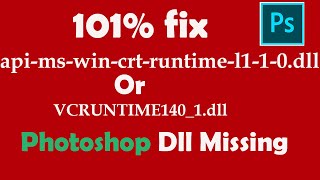 Photoshop Dll Missing How to fix error apimswincrtruntimel110dll error in Windows [upl. by Grissom]