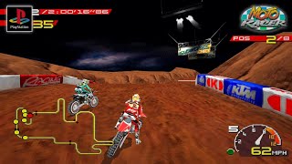 Moto Racer Gameplay  Dirt Arena Circuit HARD  PS1  DuckStation [upl. by Takara423]