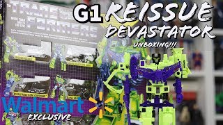 Transformers G1 Devastator Walmart Exclusive Reissue In Vintage Packaging Unboxing [upl. by Nehgam]