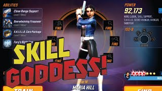 Maria Hill Kit Reveal and Dev Insights Support Goddess  Marvel Strike Force [upl. by Australia]