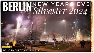 BERLIN NEW YEAR 2024 🇩🇪  CRAZY Silvester Walking Tour in 4K  Neujahr  NYE Midnight Walk Germany [upl. by Llenoj]