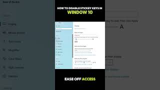 How to disable sticky keys window 10 amp 11 [upl. by Rex]