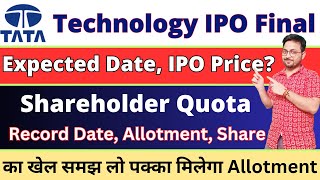 Tata Technologies IPO Shareholder Quota Record Date Price Size  Tata Tech IPO GMP  Tata IPO News [upl. by Figone]