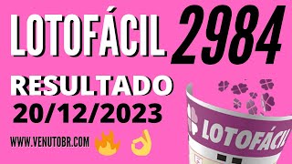 🍀 Resultado Lotofácil 2984 [upl. by Noied]