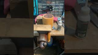 Round 2 stabilizing the Lignum Vitae carvers mallet [upl. by Asilav]