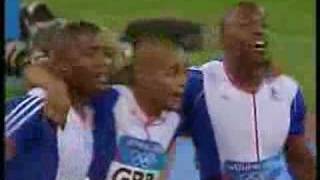 2004 Olympic 4x100m relay fnal men [upl. by Nyleahs]