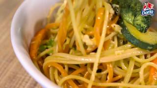 Recetas Doria  Spaghetti con verduras salteadas [upl. by Rollins]