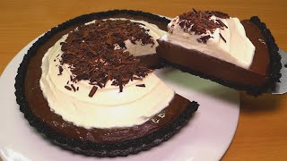 NoBake Chocolate Cream Pie  Chocolate Pie with Oreo Crust No Oven [upl. by Nayb]