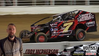 Dirt Car Sportsman GM75 at Oswego Onboard with Cody Mcpherson SDW52 lucky7 [upl. by Htiderem]