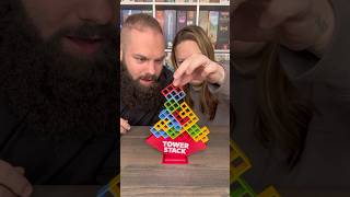 How Good Is Your Balance Come Play Tower Stack With Us boardgames couple fun [upl. by Wildon]