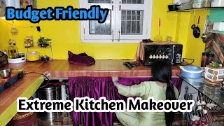 0 खर्च में किया मैंने अपने किचन का Makeover 💖 Mon Modular Kitchen Makeover Wallpaper Makeover [upl. by Oilut]